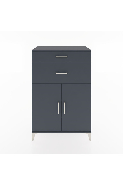 Hyperion Dolap 2 Raflı 2 Çekmeceli 2 Kapaklı 88x44x134 Antrasit-Antrasit