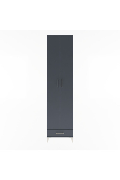 Arges Dolap 5 Raflı 1 Çekmeceli 2 Kapaklı 60 x 30 x 243 cm Antrasit - Antrasit