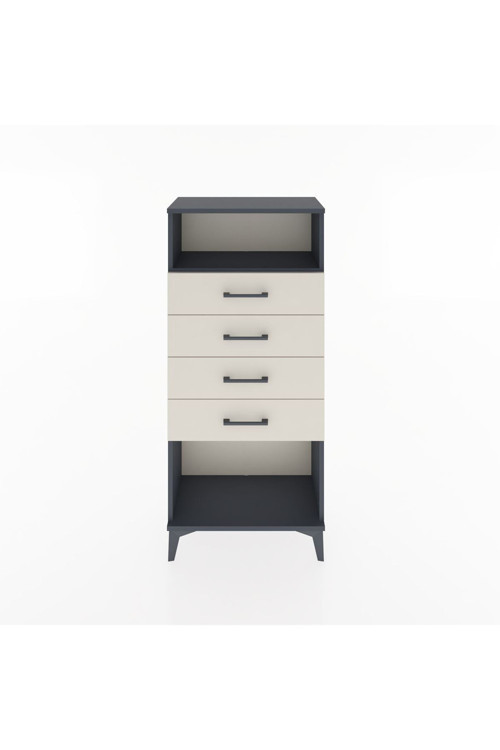 Hyperion Dolap Tek Raflı 4 Çekmeceli 60x44x134 Antrasit-Aytaşı