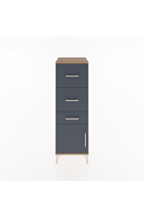 Hyperion Dolap 3 Çekmeceli Tek Kapaklı 44x44x134 Çam-Antrasit