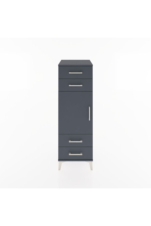 Hyperion Dolap 2 Raflı 4 Çekmeceli Tek Kapaklı 44x44x134 Antrasit-Antrasit