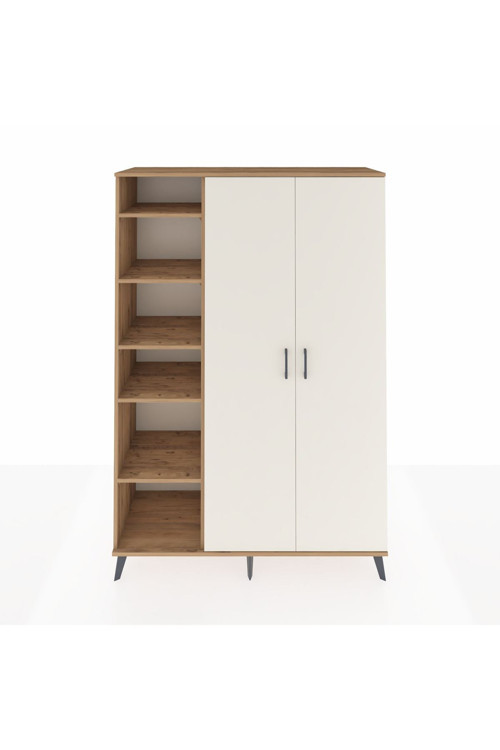 Hyperion Dolap 7 Raflı 2 Kapaklı 1 Askılı 132 x 44 x 195 cm Çam - Aytaşı - Çam