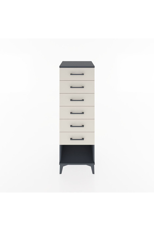 Hyperion Dolap 6 Çekmeceli 44 x 44 x 134 cm Antrasit - Aytaşı