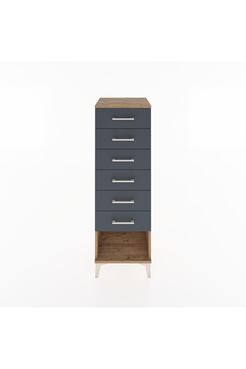 Hyperion Dolap 6 Çekmeceli 44 x 44 x 134 cm Çam - Antrasit