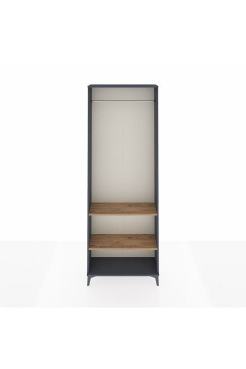 Arges Dolap 2 Raflı 1 Askılı 88 x 30 x 243 cm Antrasit - Çam