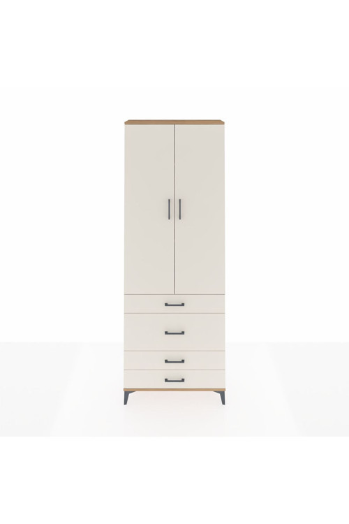 Arges Dolap 3 Raflı 4 Çekmeceli 2 Kapaklı 88x30x243 Çam-Aytaşı