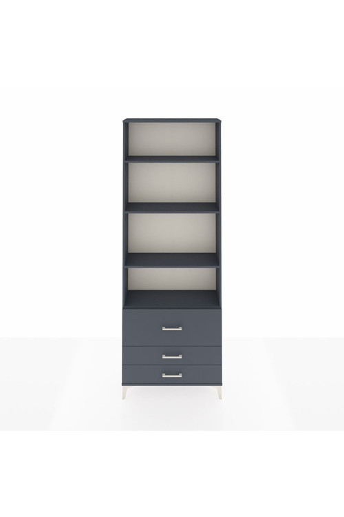 Arges Dolap 4 Raflı 3 Çekmeceli 88x30x243 Antrasit-Antrasit