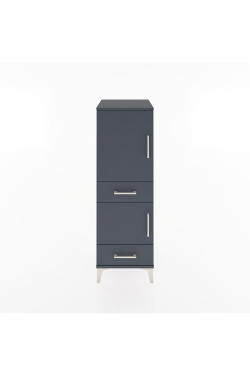 Hyperion Dolap 3 Raflı 2 Çekmeceli 2 Kapaklı 44 x 44 x 134 cm Antrasit - Antrasit