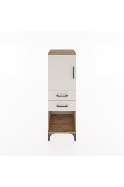 Hyperion Dolap 2 Raflı 2 Çekmeceli Tek Kapaklı 44x44x134 Çam-Aytaşı