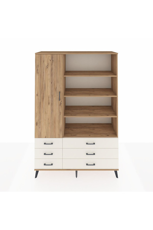Hyperion Dolap 8 Raflı 6 Çekmeceli 1 Kapaklı 132 x 44 x 195 cm Çam - Çam - Aytaşı