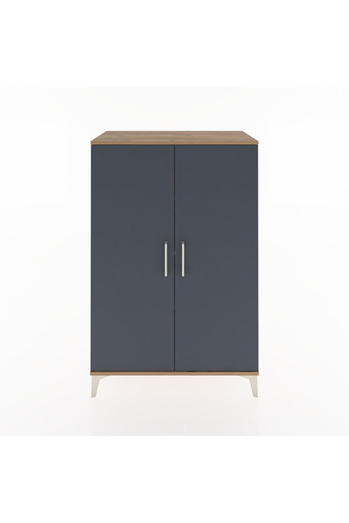 Hyperion Dolap 3 Raflı 2 Kapaklı 88 x 44 x 134 cm Çam - Antrasit