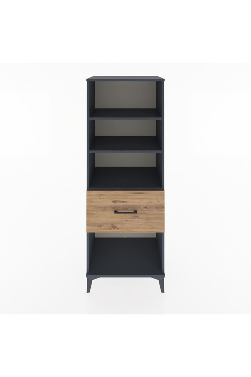 Hyperion Dolap 3 Raflı Tek Çekmeceli 60x44x163 Antrasit-Çam