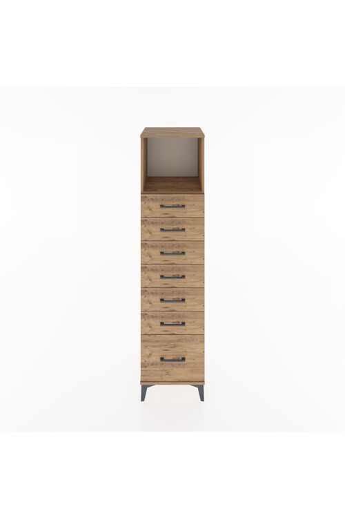 Hyperion Dolap 1 Raflı 7 Çekmeceli 44 x 44 x 182 cm Çam - Çam