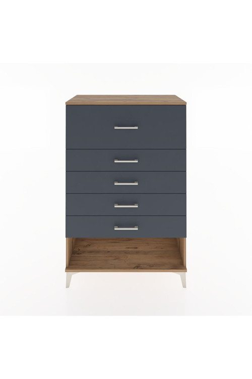 Hyperion Dolap 5 Çekmeceli 88x44x134 Çam-Antrasit