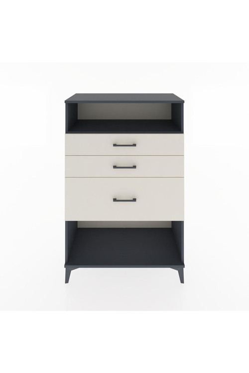Hyperion Dolap Tek Raflı 3 Çekmeceli 88x44x134 Antrasit-Aytaşı
