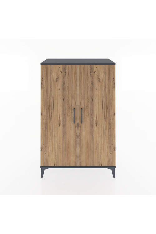 Hyperion Dolap 1 Raflı 2 Kapaklı 1 Askılı 88 x 44 x 134 cm Antrasit - Çam