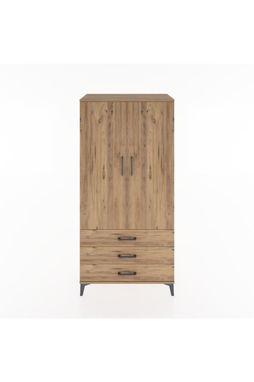 Hyperion Dolap 1 Raflı 3 Çekmeceli 1 Askılı 88 x 44 x 182 cm Çam - Çam
