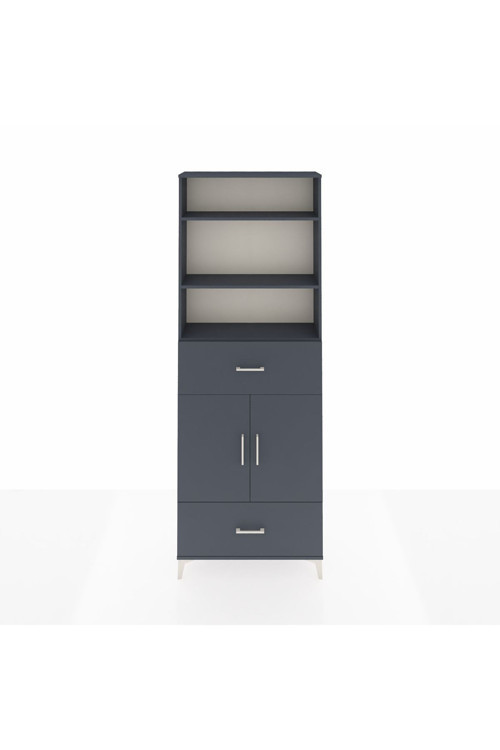 Arges Dolap 5 Raflı 2 Çekmeceli 2 Kapaklı 88x30x243 Antrasit-Antrasit