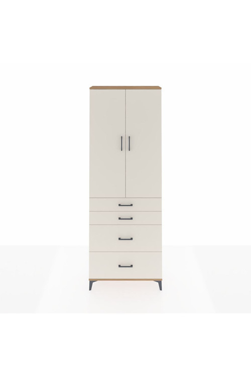 Arges Dolap 4 Raflı 4 Çekmeceli 2 Kapaklı 88x30x243 Çam-Aytaşı