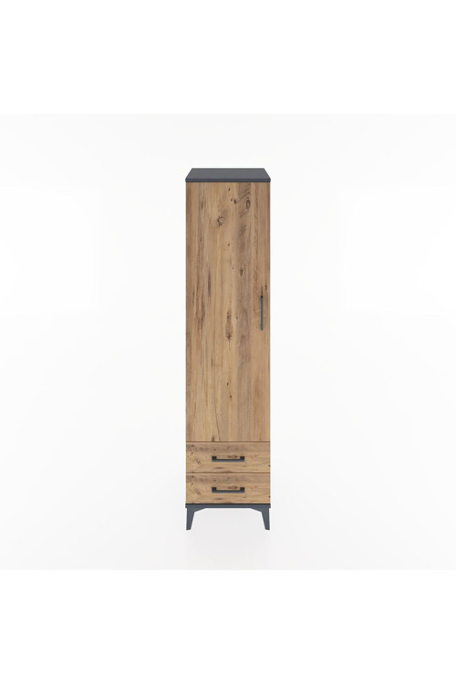 Hyperion Dolap 1 Raflı 2 Çekmeceli 1 Askılı 44 x 44 x 182 cm Antrasit - Çam