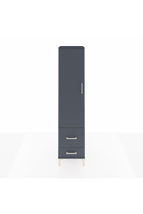 Hyperion Dolap 2 Raflı 2 Çekmeceli Tek Askılı 44x44x195 Antrasit-Antrasit