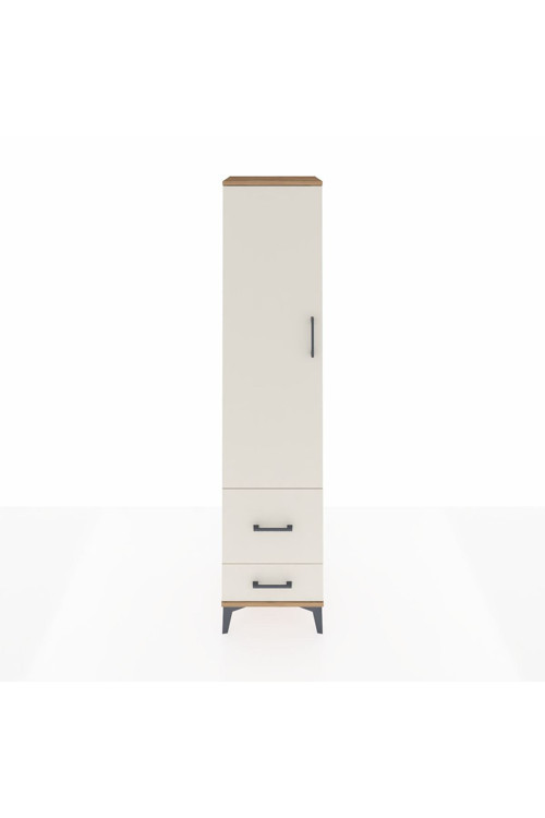 Hyperion Dolap 2 Raflı 2 Çekmeceli Tek Askılı 44x44x195 Çam-Aytaşı