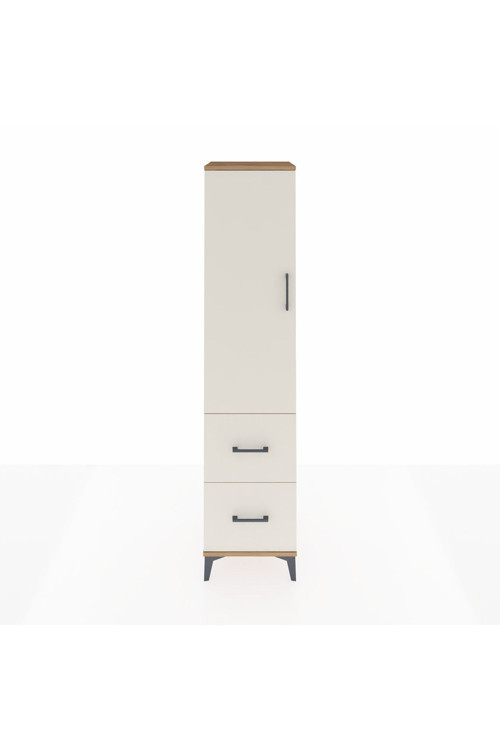 Hyperion Dolap 4 Raflı 2 Çekmeceli Tek Kapaklı 44x44x195 Çam-Aytaşı