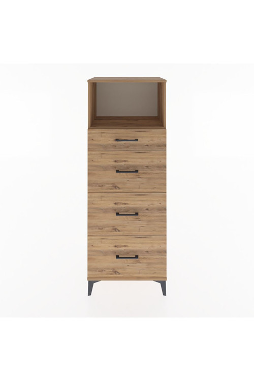 Hyperion Dolap 1 Raflı 4 Çekmeceli 60 x 44 x 163 cm Çam - Çam