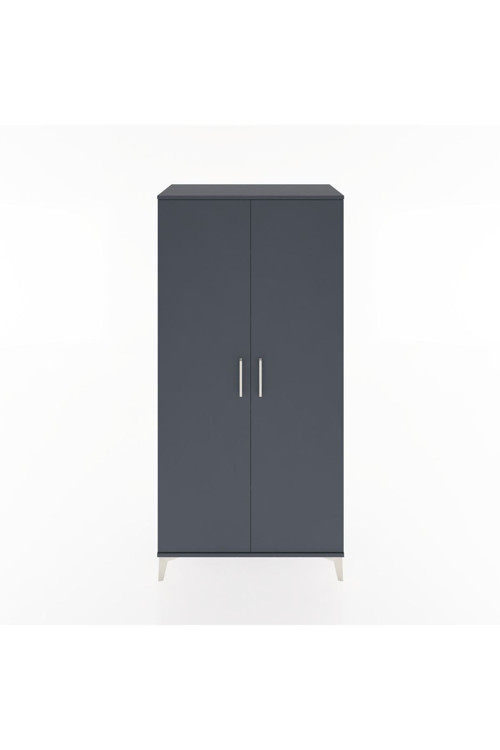 Hyperion Dolap 4 Raflı 2 Kapaklı 88 x 44 x 182 cm Antrasit - Antrasit