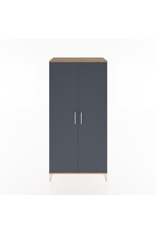 Hyperion Dolap 4 Raflı 2 Kapaklı 88 x 44 x 182 cm Çam - Antrasit