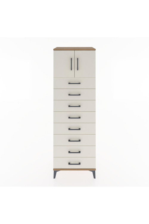 Hyperion Dolap 1 Raflı 8 Çekmeceli 2 Kapaklı 60 x 44 x 182 cm Çam - Aytaşı