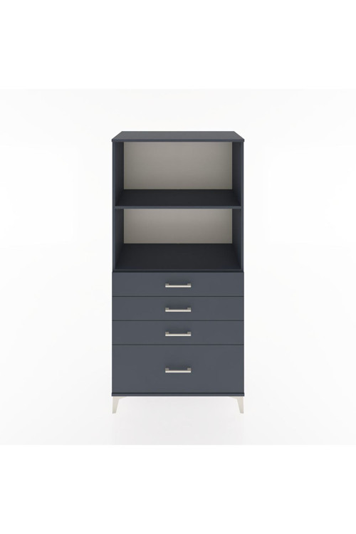 Hyperion Dolap 2 Raflı 4 Çekmeceli 88x44x182 Antrasit-Antrasit
