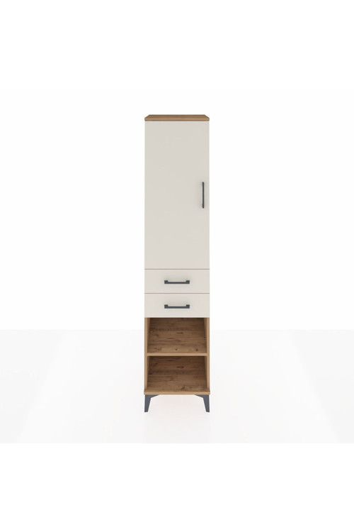 Hyperion Dolap 3 Raflı 2 Çekmeceli Tek Kapaklı 44x44x195 Çam-Aytaşı