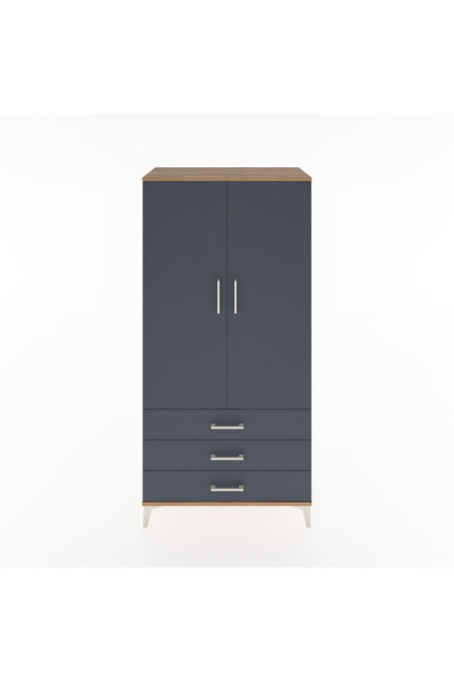 Hyperion Dolap 1 Raflı 3 Çekmeceli 1 Askılı 88 x 44 x 182 cm Çam - Antrasit