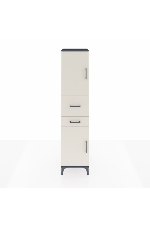 Hyperion Dolap 4 Raflı 2 Çekmeceli 2 Kapaklı 44 x 44 x 195 cm Antrasit - Aytaşı