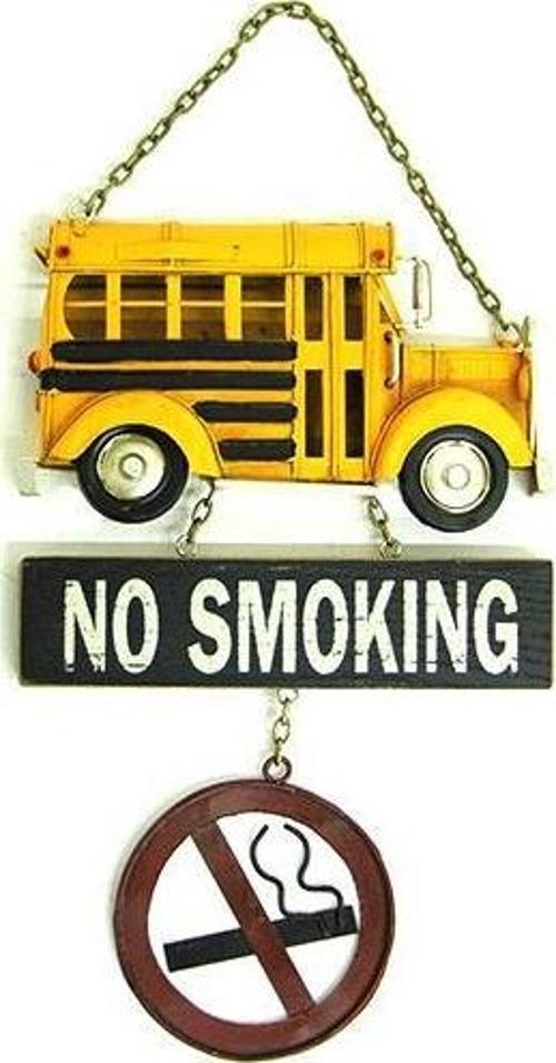 Dekoratif Metal Kapı Yazısı Okul Otobüsü Vintage Hediyelik