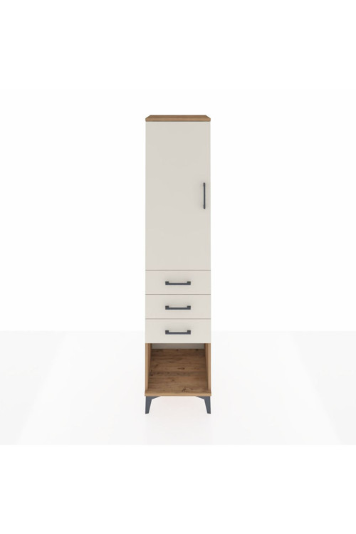 Hyperion Dolap 3 Raflı 3 Çekmeceli Tek Kapaklı 44x44x195 Çam-Aytaşı