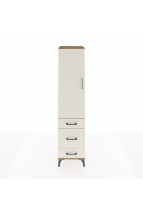 Hyperion Dolap 4 Raflı 3 Çekmeceli Tek Kapaklı 44x44x195 Çam-Aytaşı