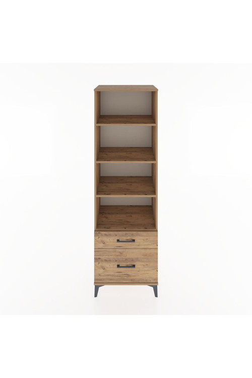 Hyperion Dolap 4 Raflı 2 Çekmeceli 60x44x195 Çam-Çam