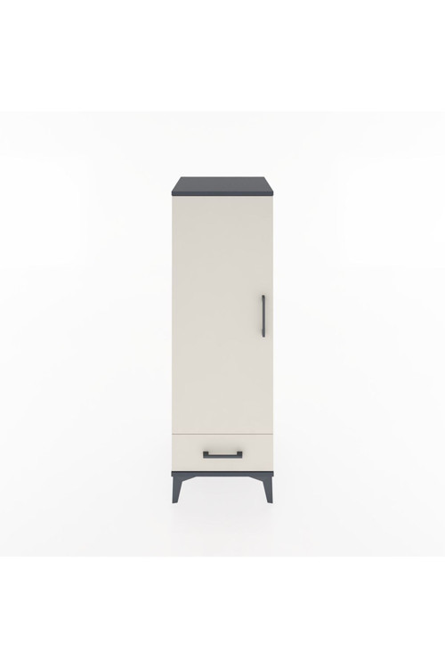 Hyperion Dolap Tek Raflı Tek Çekmeceli Tek Askılı 44x44x134 Antrasit-Aytaşı
