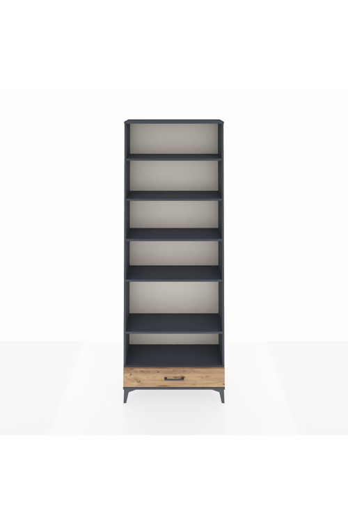 Arges Dolap 6 Raflı 1 Çekmeceli 88 x 30 x 243 cm Antrasit - Çam