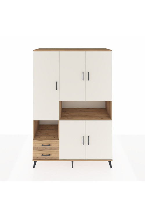 Hyperion Dolap 10 Raflı 2 Çekmeceli 5 Kapaklı 132 x 44 x 195 cm Çam - Aytaşı - Çam