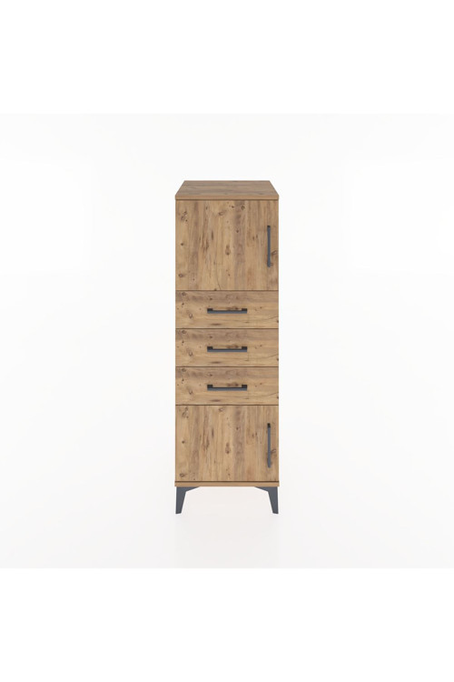 Hyperion Dolap 1 Raflı 3 Çekmeceli 2 Kapaklı 44 x 44 x 134 cm Çam - Çam