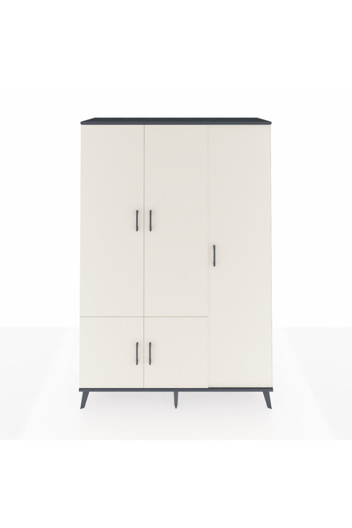 Hyperion Gardrop 7 Raflı 5 Kapaklı Tek Askılı 132x44x195 Antrasit-Aytaşı