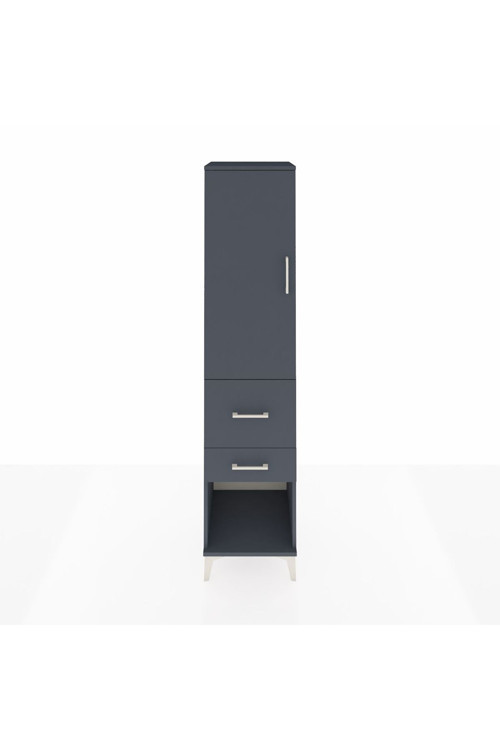 Hyperion Dolap Tek Raflı 2 Çekmeceli Tek Askılı 44x44x195 Antrasit-Antrasit