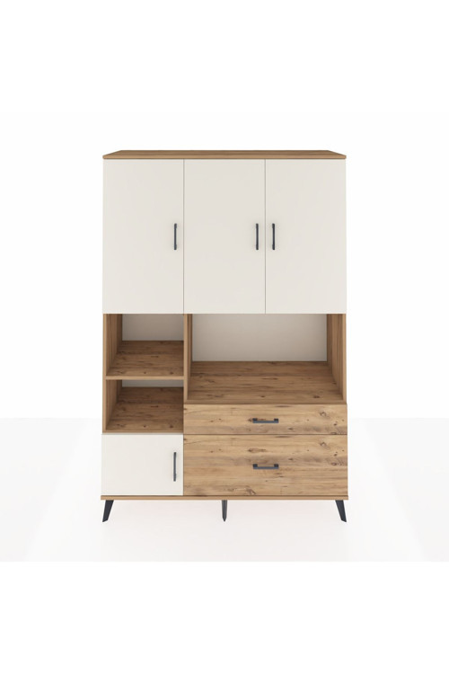 Hyperion Dolap 7 Raflı 2 Çekmeceli 5 Kapaklı 132 x 44 x 195 cm Çam - Aytaşı - Çam