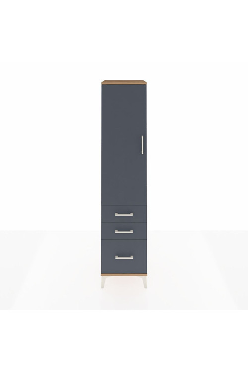 Hyperion Dolap 2 Raflı 3 Çekmeceli 1 Askılı 44 x 44 x 195 cm Çam - Antrasit
