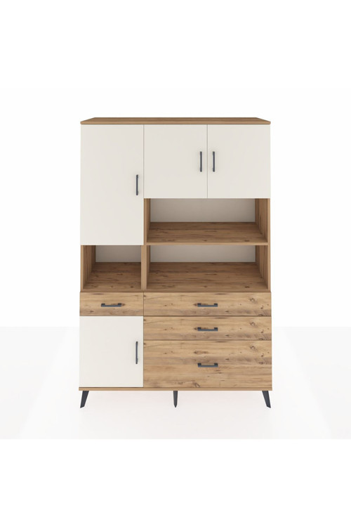 Hyperion Dolap 9 Raflı 4 Çekmeceli 4 Kapaklı 132 x 44 x 195 cm Çam - Aytaşı - Çam