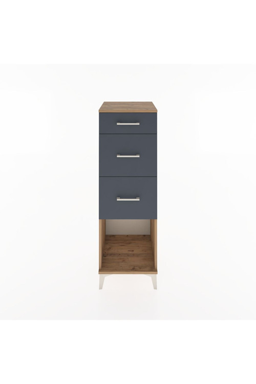 Hyperion Dolap 3 Çekmeceli 44x44x134 Çam-Antrasit