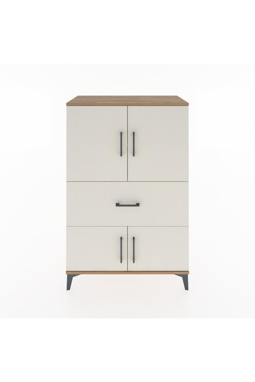 Hyperion Dolap 2 Raflı Tek Çekmeceli 4 Kapaklı 88x44x134 Çam-Aytaşı